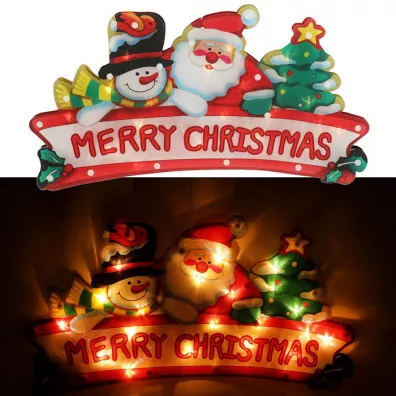 Lampki LED wiszca dekoracja okna witeczna Merry Christmas XXL 45cm