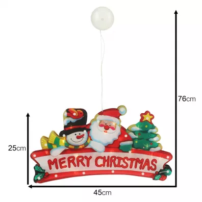 Lampki LED wiszca dekoracja okna witeczna Merry Christmas XXL 45cm