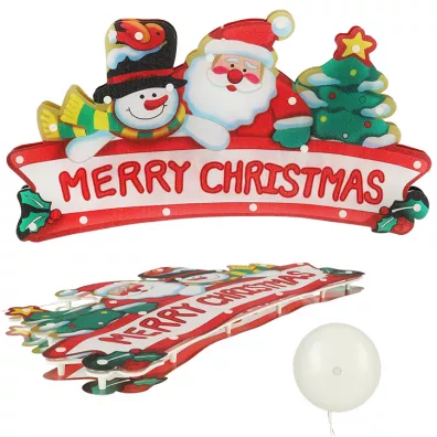 Lampki LED wiszca dekoracja okna witeczna Merry Christmas XXL 45cm
