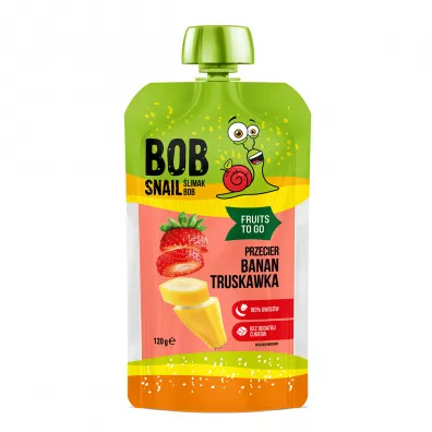Bob Snail Smoothie bananowo-truskawkowe bez dodatku cukru 120 g