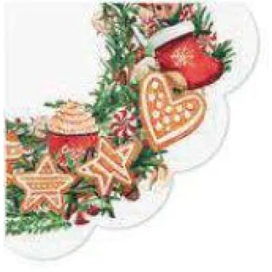 Paw Serwetka BN Decor Round Gingerbread Wreath 32cm �rednicy, 12szt./op. - serwetka okr�g�a