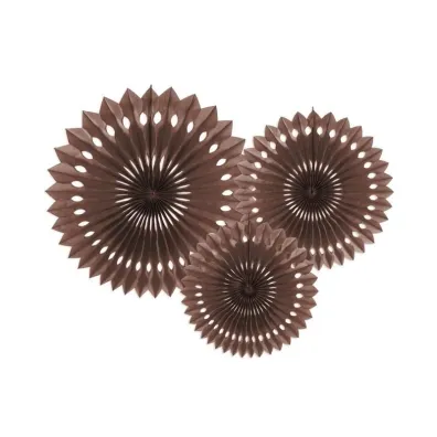 PartyDeco Rozety dekoracyjne br�zowe 20-30cm