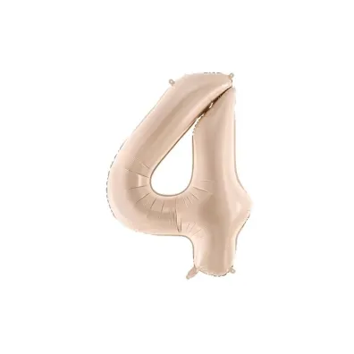 PartyDeco Balon foliowy cyfra 4 72cm c. be�
