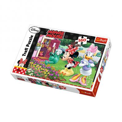 Puzzle 160 el. Podlewanie kwiatkw Minnie Mouse 15328 Trefl