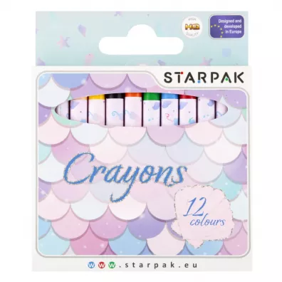 Kredki woskowe 12 kolor�w Syrenka STARPAK 536295 12 szt.