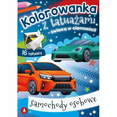 Malowanka A5 Kolorowanka z tatua�ami   �wiec� w ciemno�ci  Samochody osobowe SKRZAT 079777 SK