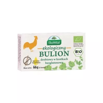 EkoWital Bulion drobiowy w kostkach bez oleju palmowego bezglutenowy 66 g Bio