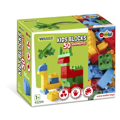 Klocki 50 element�w Kids Blocks w pojemniku 41294