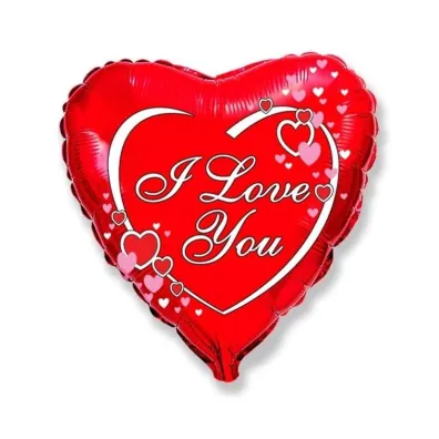 Balon Flexmetal foliowy I love you - red 46cm