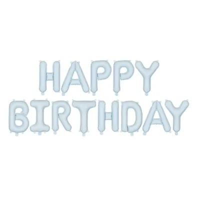 PartyDeco Balon foliowy Happy Birthday 340x35cm niebieski