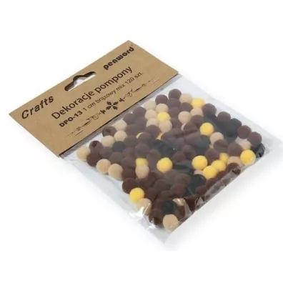 Penword Dekoracje pompony mix br�zowy 1cm