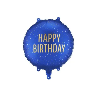 PartyDeco Balon foliowy pastylka Happy Birthday 35x35cm