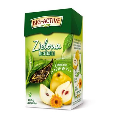 Big-Active Herbata zielona liciasta z owocem pigwy 100 g