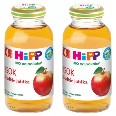 Hipp Sok 100% sodkie jabka po 4. miesicu zestaw 2 x 200 ml Bio