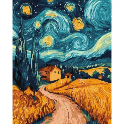 Ideyka Malowania po numerach - Ukrai�ska noc 40x50cm