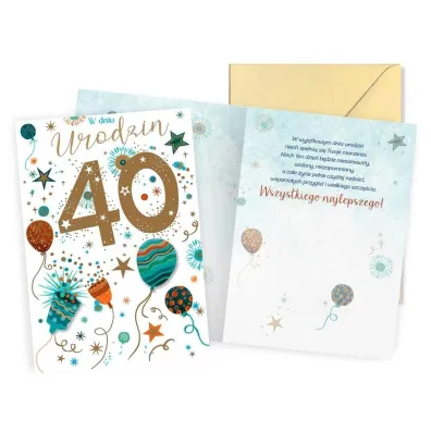Kukartka Karnet Urodziny 40