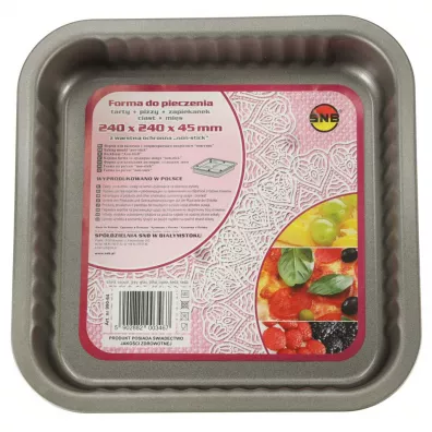 Blacha do pieczenia tortownica forma do ciast wypiekw 24cm x 24cm szara