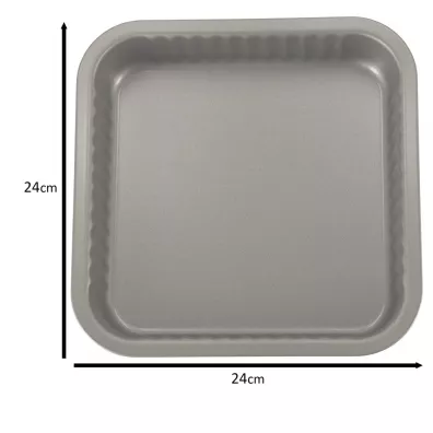 Blacha do pieczenia tortownica forma do ciast wypiekw 24cm x 24cm szara