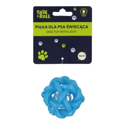 Pi�ka dla psa �wiec�ca 6cm niebieska TRIK&ROLL 560862