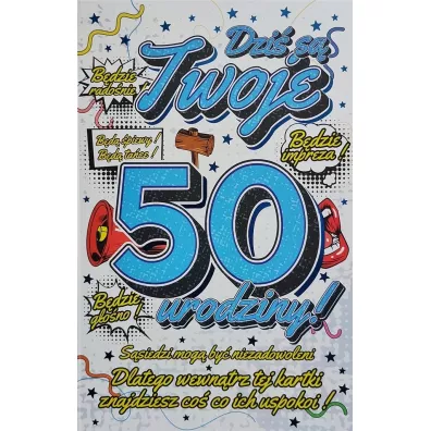 Yeku Karnet Urodzinowy z zawieszk� 50