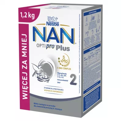 Nestle Nan Optipro Plus 2 Mleko nast�pne dla niemowl�t powy�ej 6. miesi�ca 2 x 600 g