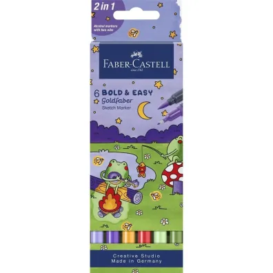 Faber-Castell Pisak goldfaber sketch dwustronny zestaw bold easy 6 kol.