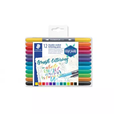 Staedtler Pisaki dwustronne Brush Lettering Design Journey, 1-6 i 0.5-0.8 mm 0.5-0.8 mm, 12 kolorw