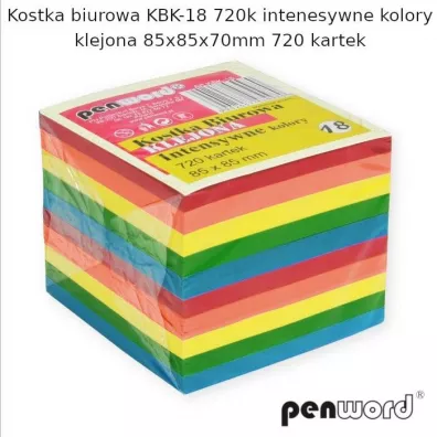 Penword Kostka biurowa mix 85x85x70mm 720 kartek