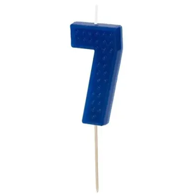 PartyDeco �wieczka urodzinowa 7 niebieska 6cm
