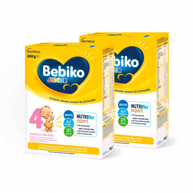 Bebiko Junior 4 Odżywcza formuła na bazie mleka dla dzieci powyżej 2. roku życia Zestaw 2 x 600 g
