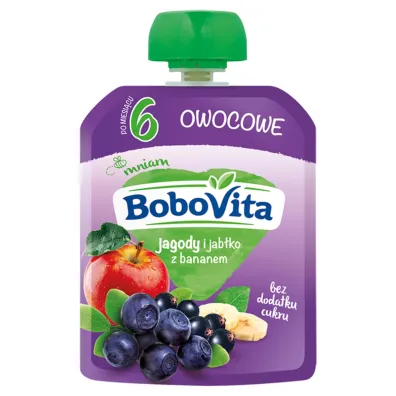 BoboVita Mus jagody i jab�ka z bananem po 6 miesi�cu 80 g