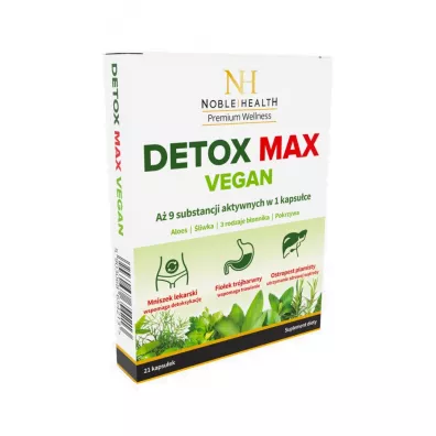 Noble Health Detox Max Vegan suplement diety 21 kaps.