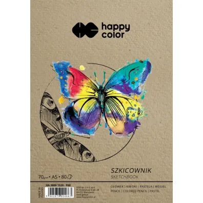 Szkicownik na spirali 80 ark.70gsm Happy Color