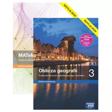 Pakiet podr�cznik�w: MATeMAtyka, Oblicza geografii. Zakres rozszerzony. Liceum i technikum. Klasa 3. Edycja 2024 - Dorota Ponczek, Grzegorz Janocha, Joanna Czarnowska, Jolanta Weso�owska, Lech Cha�ko, Marcin �witoniak, Marek Wi�ckowski, Roman Malarz, Teresa Wieczorek, Tomasz Rachwa�, Wojciech Babia�ski, Tomasz Karasiewicz, Wioletta  Kilar