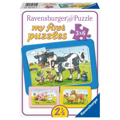 Puzzle 3x6 el. Zwierzaki Ravensburger