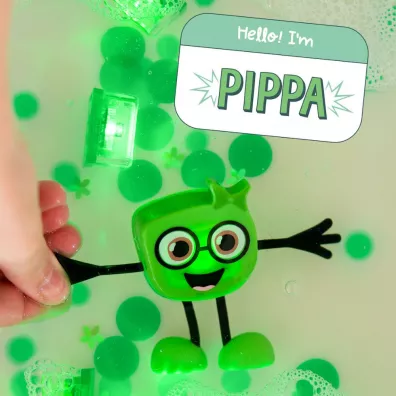 Glo Pals Posta� do k�pieli Pippa - zestaw z dwiema kostkami sensorycznymi �wiec�cymi w wodzie