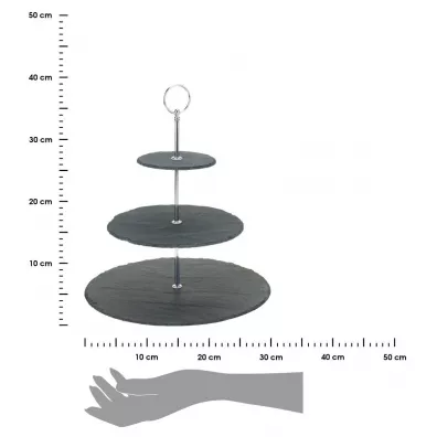 Excellent Houseware Patera kamienna 3 poziomowa z uchwytem