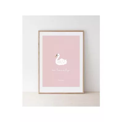 Plakat dziecicy 30x42 Pink swan