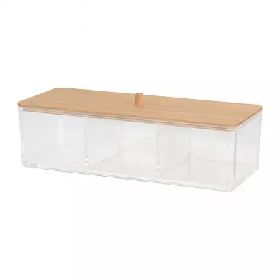 Bathroom Solutions Pojemnik kosmetyczny z bambusow pokryw 23x9,5 cm