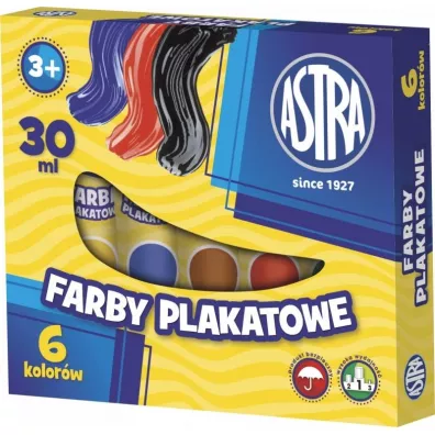 Astra Farby Plakatowe w tubach 6 x 30 ml