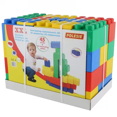Polesie 68033 Klocki budowniczy XXL 45 elementw + cznik do klockw