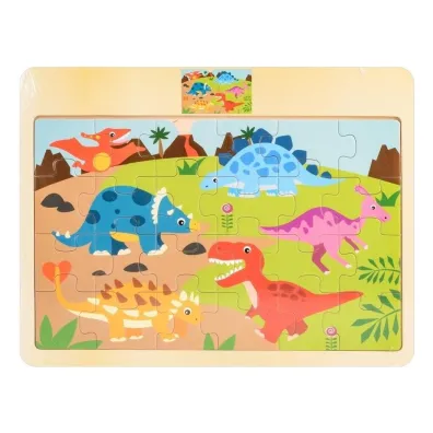 PUZZLE DREWNIANE 24EL DINOZAURY PLX FOL Daffi