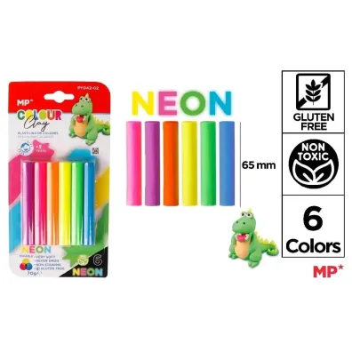 Mp Main Paper Plastelina 6 kolor�w neon