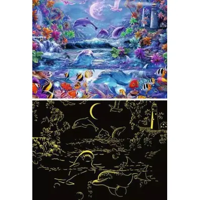 Puzzle 500 el. �wiec�ce w ciemno�ci - Magiczny �wiat Ravensburger
