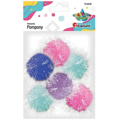 Titanum Pompony poliestrowe mix 4.5cm