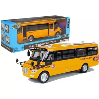 Autobus szkolny metalowy z nap�dem frykcyjnym LeanToys
