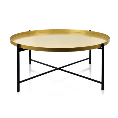 Mondex Stolik kawowy Lucas Black and Gold 76 cm