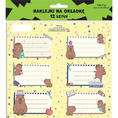 Henry Naklejki na zeszyty - Kapibary 12 szt.