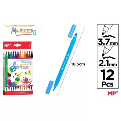 Mp Main Paper Flamastry dwustronne 12 szt.