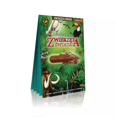 Zwierz�ta �wiata i �wiat Prehistoryczny mapa dla dzieci PL XXL laminat